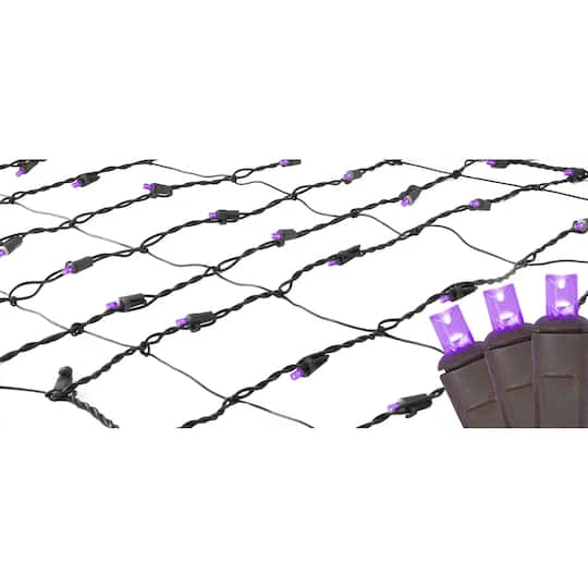 2' x 8' Purple LED Tree Net Style Trunk Wrap Christmas Lights - Brown Wire